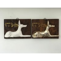 Egyptian God Anubis & Hieroglyphic Name, Ancient Egypt Art, Mythology Enthusiasts, Wall Home Decor, Gift Idea von JumaARTshop