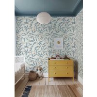 Elegante Olivenbaum Tapete - Verleih Freundliches Schälen Und Aufkleben Wandbild Abnehmbares Hellblaues Wanddekor Pv051 von Jumanjii