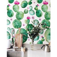 Tapete Abziehen Und Aufkleben - Abnehmbare Boho Wallpaper Kaktus Selbstklebende Temporäre Jw098B von Jumanjii