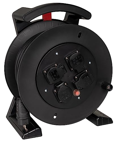 JUMBO Kabeltrommel 2.0 | 40 m Gummikabel H07RN-F 3G2,5 mm² | 4x Schutzkontakt-Steckdose | Thermoschutzschalter | Ergonomisches Design | Für Baustellen & Industrie | Made in Germany von Jumbo