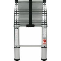 Teleskop-Leiter 3,80 m 13 Stufen Aluminium belastbar bis max. 150 kg Steh-Leiter Alu-Leiter Auszieh-Leiter - Jumbo von Jumbo