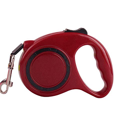 Juminox Hundeleine 3 m oder 5 Meter Gurt-Rollleine verstellbar einziehbar flexibel für kleine Hunde Welpen Katzen bis 12 oder 15 kg Ergonomische automatische Einhand Leine (5 m (bis 15 kg), Rot) von Juminox