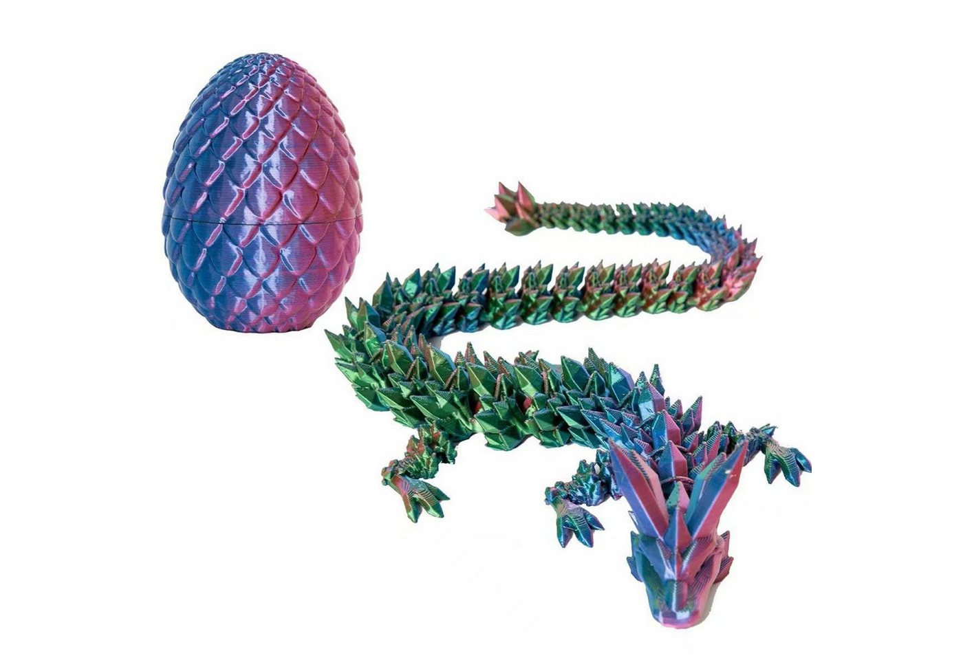 Jumpeak Tierfigur 3d drache,3d tiere,tiere figuren,Kinderspielzeug,halloween deko (1x22 cm Drache + 8,5 cm Drachenei), Mehrere Farben,künstlerische Kreationen,dekoration wohnzimmer von Jumpeak