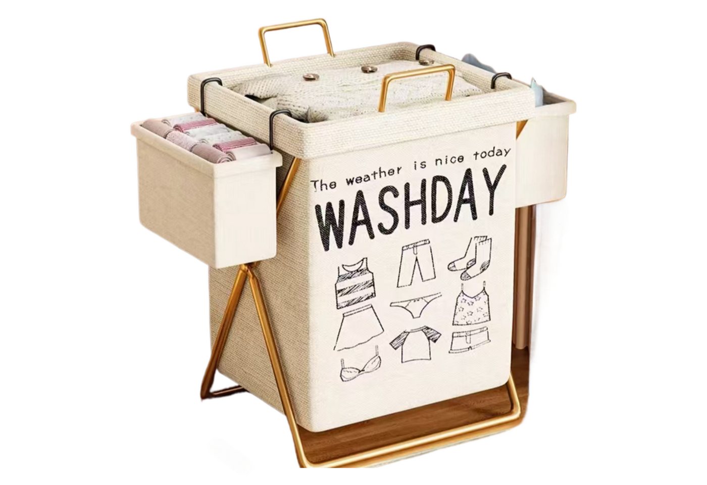 Jumpeak Wäschesortierer wäschekorb 3 fächer,wäschekorb mit deckel, wäschekorb 2 fächer,Aufbewahrungskorb,Faltbar Jumpeak Wäschesortierer wäschekorb 3 fächer,wäschekorb mit deckel, wäschekorb 2 fächer,Aufbewahrungskorb,Faltbar von Jumpeak
