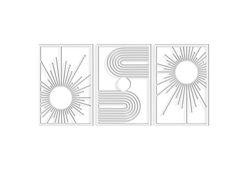 Jumpeak Wanddekoobjekt Einfache Linien& Sonne dreiteiliger Metall Wandbehang,abstrakte Kunst, Hergestellt aus Metall,Schwarz,weiß,90*60cm*3 Jumpeak Wanddekoobjekt Einfache Linien& Sonne dreiteiliger Metall Wandbehang,abstrakte Kunst, Hergestellt aus Metall,Schwarz,weiß,90*60cm*3 von Jumpeak