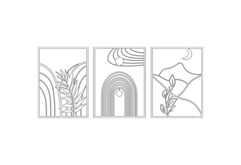 Jumpeak Wanddekoobjekt Comic-Zeilen, Riyun-Berg-Kombination, drei Wandbehänge, Moderner Wandbehang in Schwarz-Weiß,73*53CM(jede) Jumpeak Wanddekoobjekt Comic-Zeilen, Riyun-Berg-Kombination, drei Wandbehänge, Moderner Wandbehang in Schwarz-Weiß,73*53CM(jede) von Jumpeak