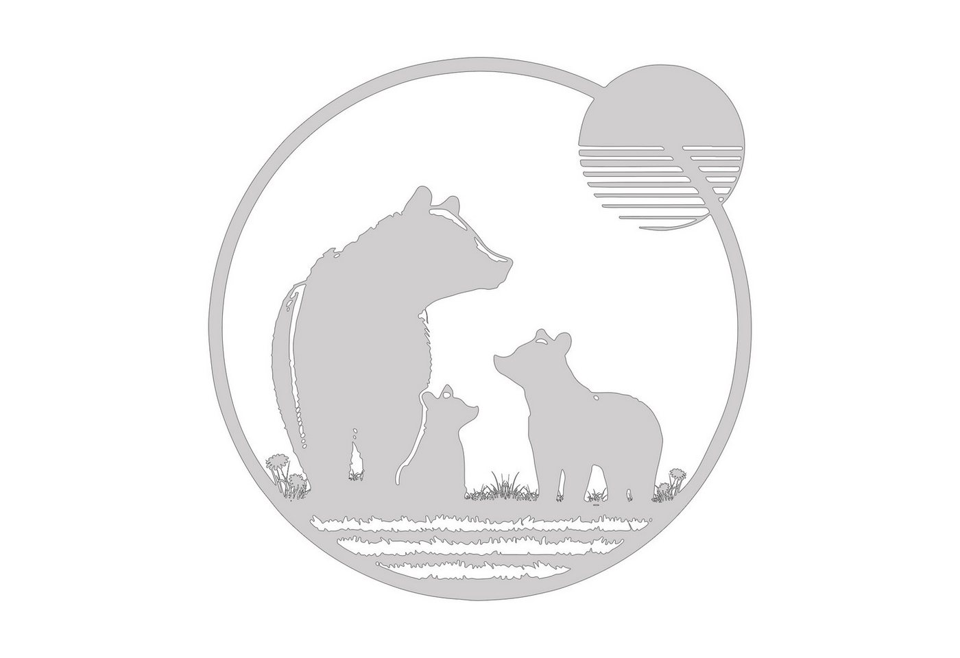 Jumpeak Wanddekoobjekt Bär Metall Kunst Wanddekoration, Bär Dekoration, Prärie, Tier Stil, Metall, modern, maschinell hergestellt,53*53cm von Jumpeak