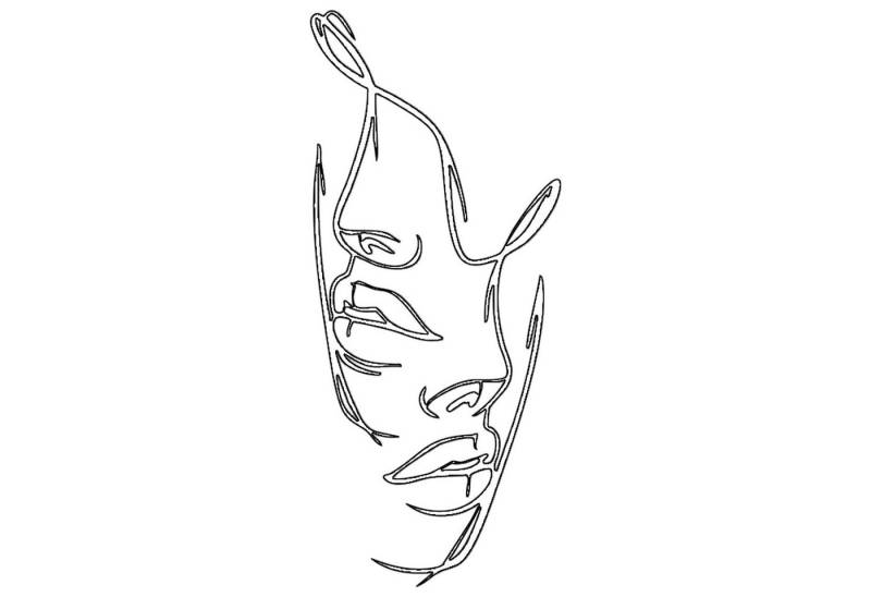 Jumpeak Wanddekoobjekt Gesicht Metall Wanddekoration, Linie Kunst, Abstraktes Gesicht, Abstrakte Linien,Gesichtsprofile von Personen,vier Farben von Jumpeak