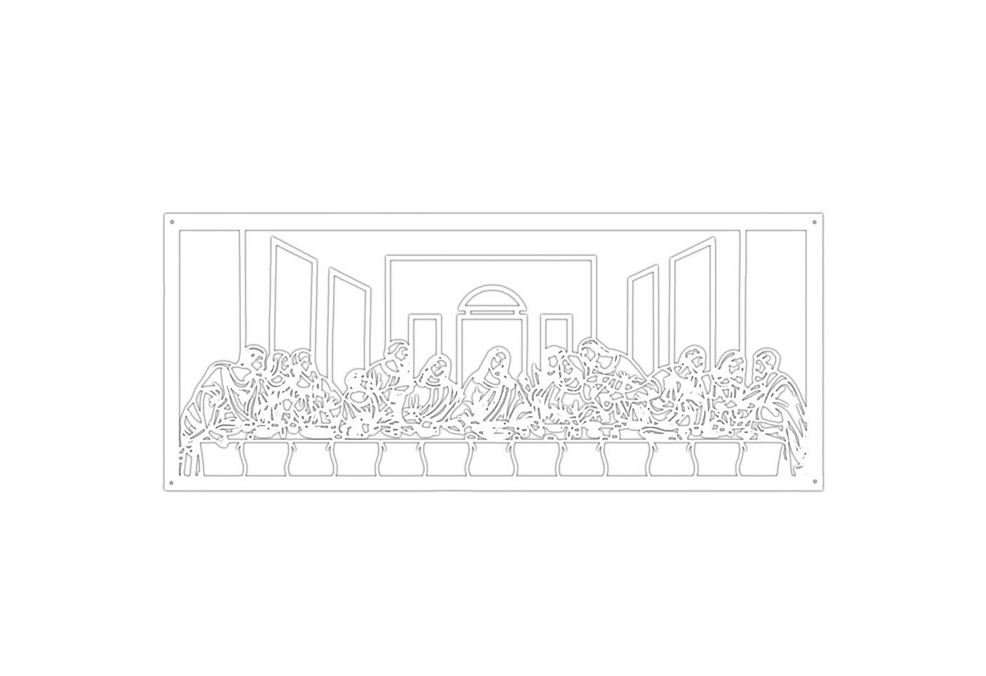 Jumpeak Wanddekoobjekt Jesus Letztes Abendmahl Metall Wanddekoration, Metall, Religiös, Hergestellt aus Metall,Schwarz,weiß,Gold, Silber,39x93cm von Jumpeak