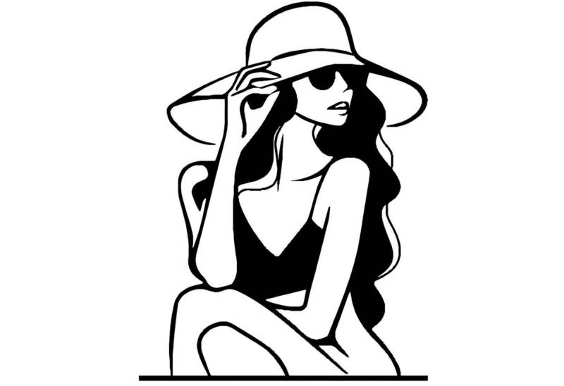 Jumpeak Wanddekoobjekt Linie Frau Metall Wanddekoration,Weibliches Image,Porträt einer Frau, Hergestellt aus Metall, schwarz, 70 x 53cm Jumpeak Wanddekoobjekt Linie Frau Metall Wanddekoration,Weibliches Image,Porträt einer Frau, Hergestellt aus Metall, schwarz, 70 x 53cm von Jumpeak