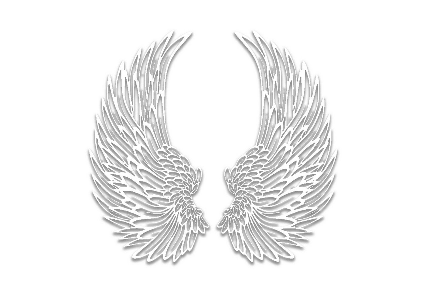 Jumpeak Wanddekoobjekt Metall-Flügel Wanddekoration, Fliegen, abstrakte Kunst., Hergestellt aus Metall,Schwarz,weiß,57X53CM von Jumpeak