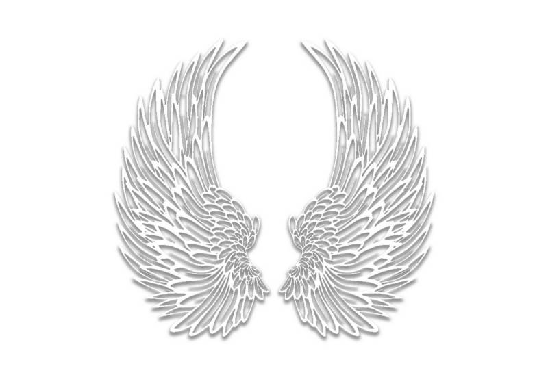 Jumpeak Wanddekoobjekt Metall-Flügel Wanddekoration, Fliegen, abstrakte Kunst., Hergestellt aus Metall,Schwarz,weiß,57X53CM von Jumpeak