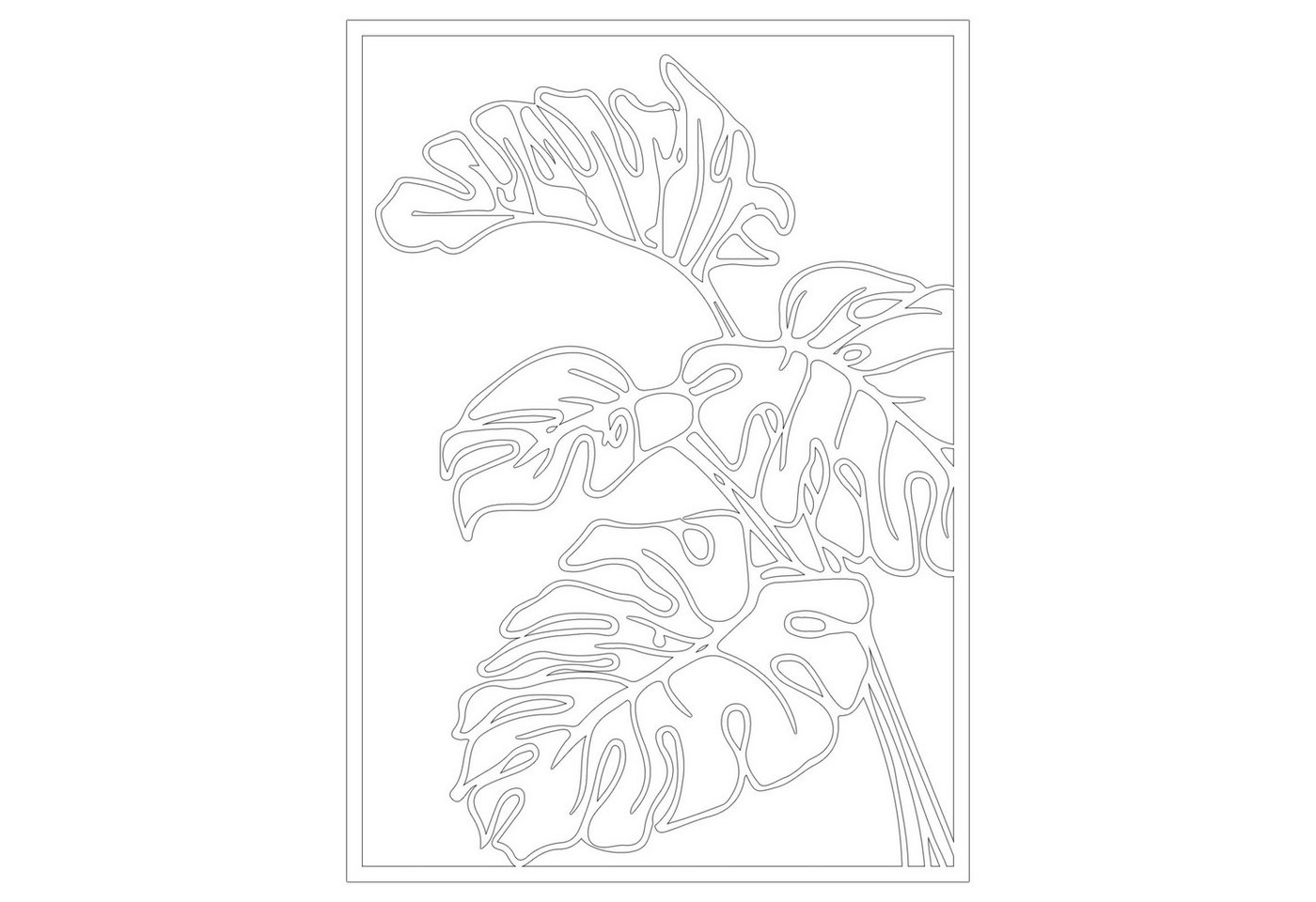 Jumpeak Wanddekoobjekt Blatt Ader Metall Wanddekoration, botanisch, Metall, Hergestellt aus Metall,Schwarz,weiß, 73×53cm von Jumpeak