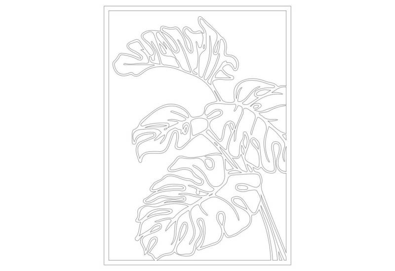 Jumpeak Wanddekoobjekt Blatt Ader Metall Wanddekoration, botanisch, Metall, Hergestellt aus Metall,Schwarz,weiß, 73×53cm von Jumpeak