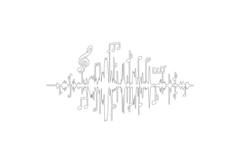 Jumpeak Wanddekoobjekt Notenrhythmen: Klangwellen und Notenverzierungen, phonetisches Zeichen von Jumpeak