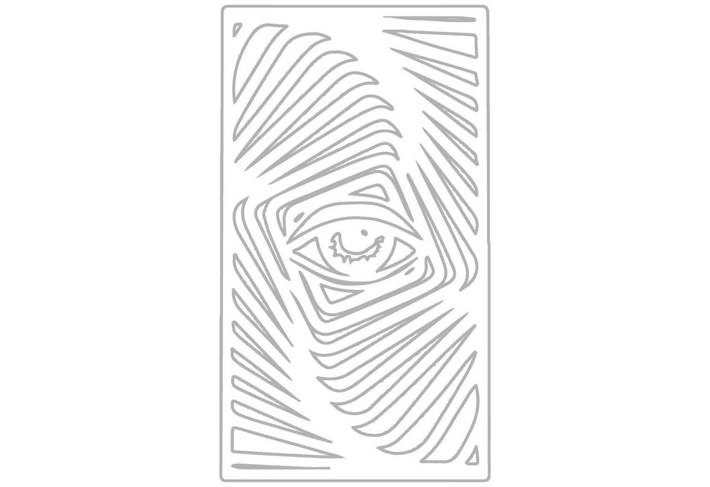 Jumpeak Wanddekoobjekt Mystic Eye Dekor, charaktervoll, modisch, abstrakter Kunststil, Hergestellt aus Metall,Schwarz,weiß von Jumpeak