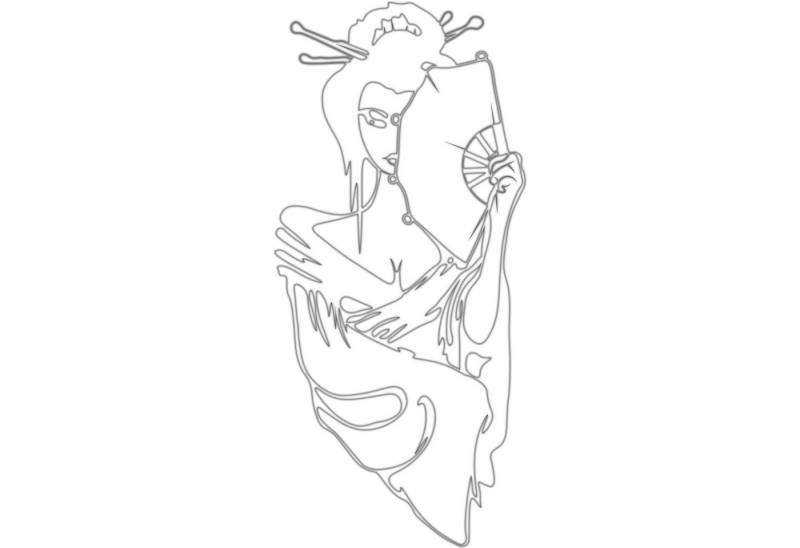 Jumpeak Wanddekoobjekt Persönlichkeit feminine Metallkunst Wanddekorationen,Schöne Charaktere, Hergestellt aus Metall,Schwarz,weiß,100*46cm von Jumpeak