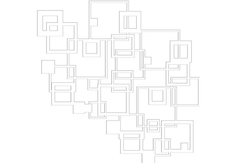 Jumpeak Wanddekoobjekt Rechteckige Linien Metall Wanddekoration, abstrakte,Geometrie, Hergestellt aus Metall,Schwarz,weiß,55*55cm von Jumpeak