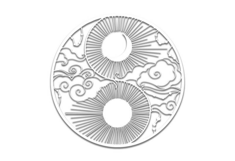 Jumpeak Wanddekoobjekt Mond und Sonne Bagua Figur Runde Metall Wandbehang, Yin und Yang,Kunst, Hergestellt aus Metall,Schwarz,weiß,53x53cm Jumpeak Wanddekoobjekt Mond und Sonne Bagua Figur Runde Metall Wandbehang, Yin und Yang,Kunst, Hergestellt aus Metall,Schwarz,weiß,53x53cm von Jumpeak