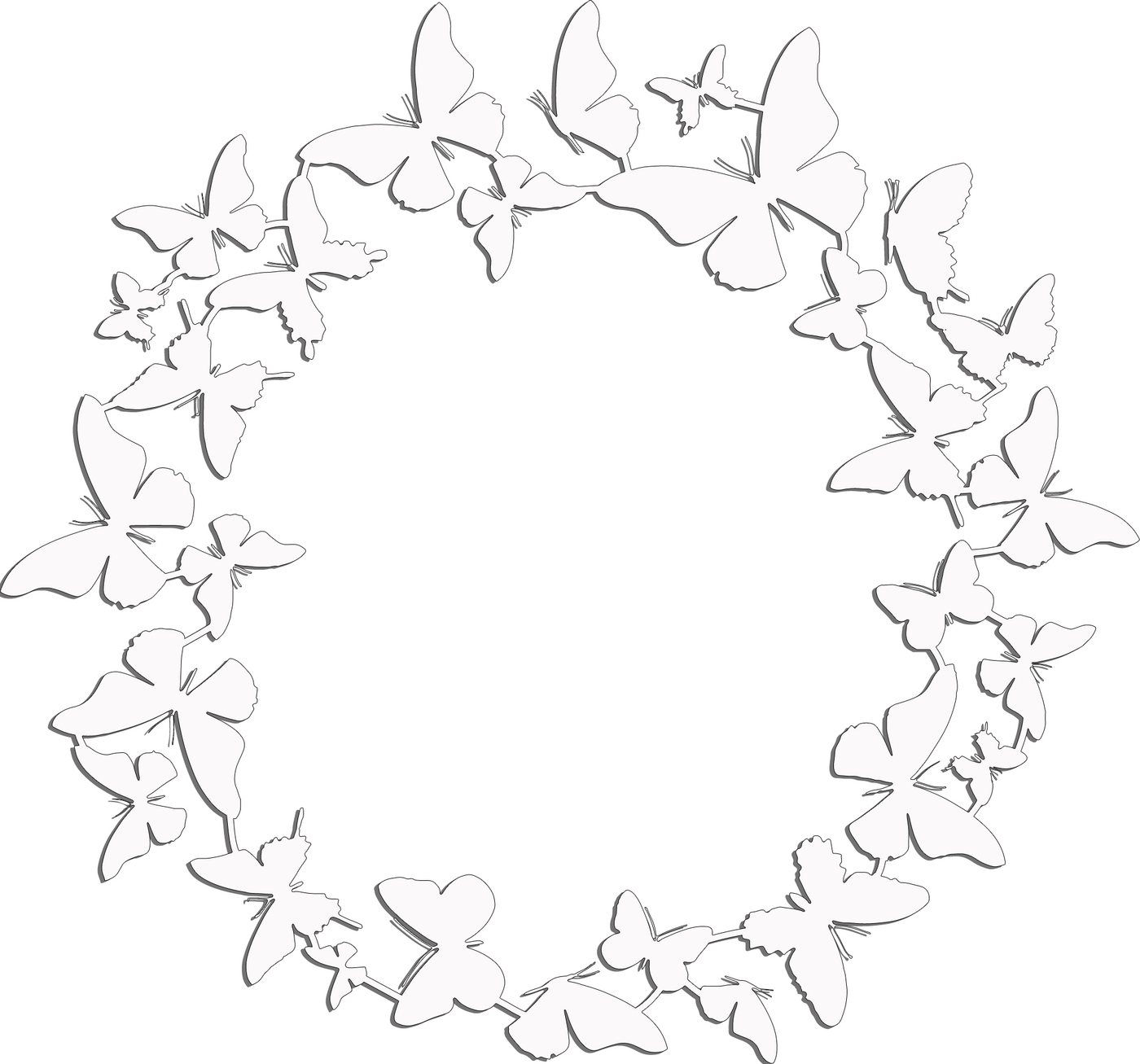 Jumpeak Wanddekoobjekt Schmetterling Kreis Metall Kunst Wanddekoration, Schmetterling Dekor, Hergestellt aus Metall,Schwarz,weiß,60*56 von Jumpeak