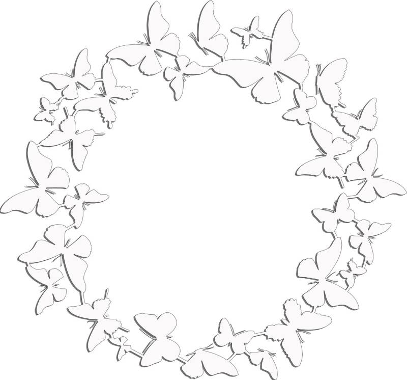 Jumpeak Wanddekoobjekt Schmetterling Kreis Metall Kunst Wanddekoration, Schmetterling Dekor, Hergestellt aus Metall,Schwarz,weiß,60*56 von Jumpeak