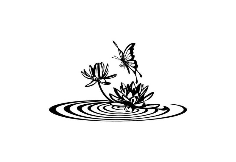 Jumpeak Wanddekoobjekt Metall Wandkunst Schmetterling Seerose Modern Wohnzimmer Wanddeko, Metall,Stylische Wandbild Dekoration–Perfekter Akzent für Ihr Zuhause von Jumpeak