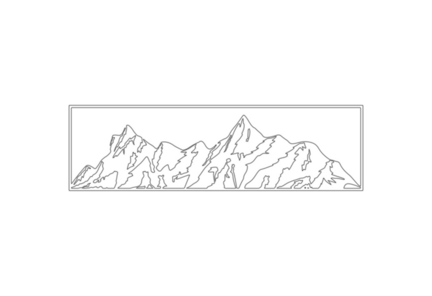 Jumpeak Wanddekoobjekt Metall Kunst Schnee Wanddekoration, Berge, Naturlandschaft, Hergestellt aus Metall,Schwarz,weiß,100×29cm von Jumpeak