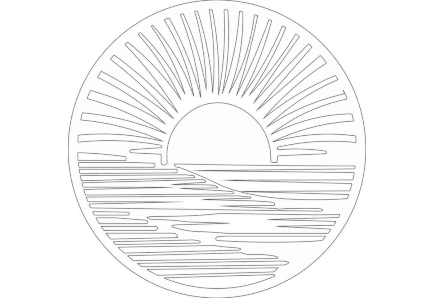 Jumpeak Wanddekoobjekt Sonnenaufgang Silhouette Metall Kunst Wanddekoration, Metall, Hergestellt aus Metall,Schwarz,weiß,60*60cm von Jumpeak