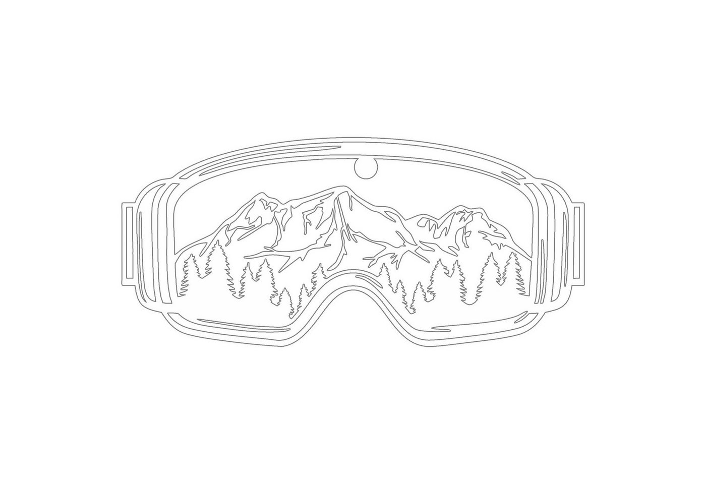Jumpeak Wanddekoobjekt Metall Wandkunst Skibrille Wanddekoration -Berg Wald Landschaft Design, Stylisches Wandbild,Hochwertige Dekoration für Modernes Interieur von Jumpeak
