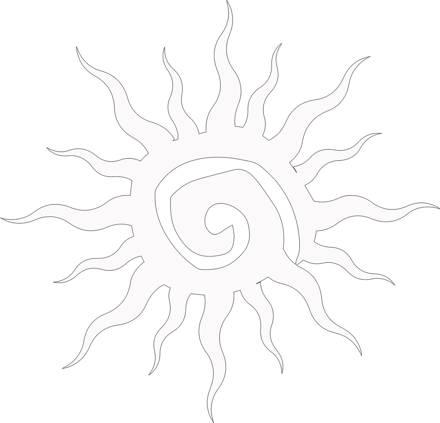 Jumpeak Wanddekoobjekt Sonne Metall Kunst Wanddekoration, abstrakte Sonne, brennende Sonne, Hergestellt aus Metall,Schwarz,weiß,55*53 von Jumpeak