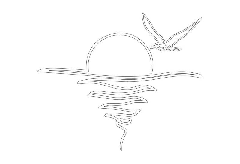 Jumpeak Wanddekoobjekt Sonnenaufgang Metall Wanddekoration, Abstrakte Linien,Metall, Hergestellt aus Metall,Schwarz,weiß,Gold, Silber, 2 Größen von Jumpeak