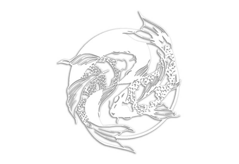 Jumpeak Wanddekoobjekt Umgeben von Koi Metallwandbehängen, Glück, Einfachheit, Hergestellt aus Metall,Schwarz,Weiß,53X53cm Jumpeak Wanddekoobjekt Umgeben von Koi Metallwandbehängen, Glück, Einfachheit, Hergestellt aus Metall,Schwarz,Weiß,53X53cm von Jumpeak