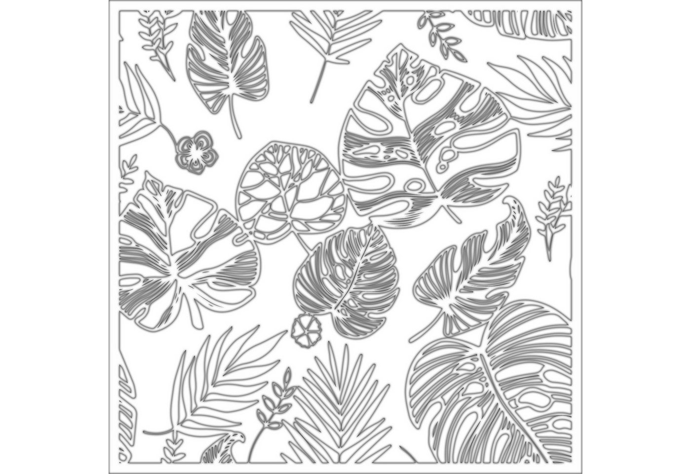 Jumpeak Wanddekoobjekt Blattkombination Metall Wanddekoration, Greenery Wanddekoration, Hergestellt aus Metall,Schwarz,weiß,60*60cm von Jumpeak