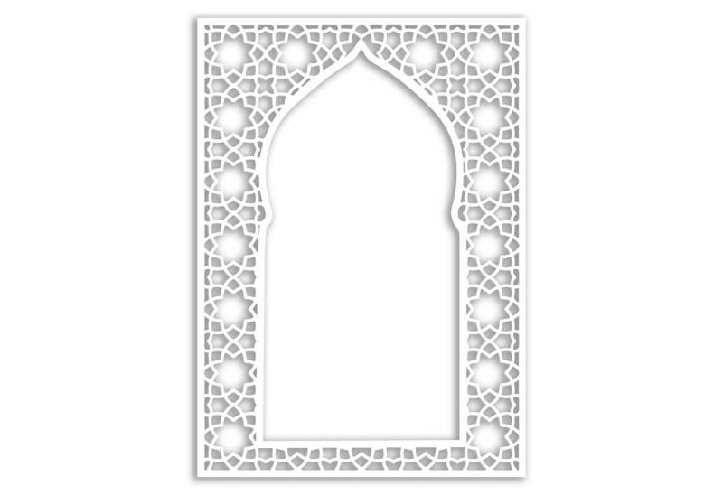Jumpeak Wanddekoobjekt Wanddeko Metall groß,Achtecksternmuster,geometrische durchbrochene (islamischer Stil,dekoration aesthetic, Schwarz,Weiß,Gold,Silber), bogenförmiges Fenstergitter,metallene Deko im exotischen Stil,Geschenk von Jumpeak
