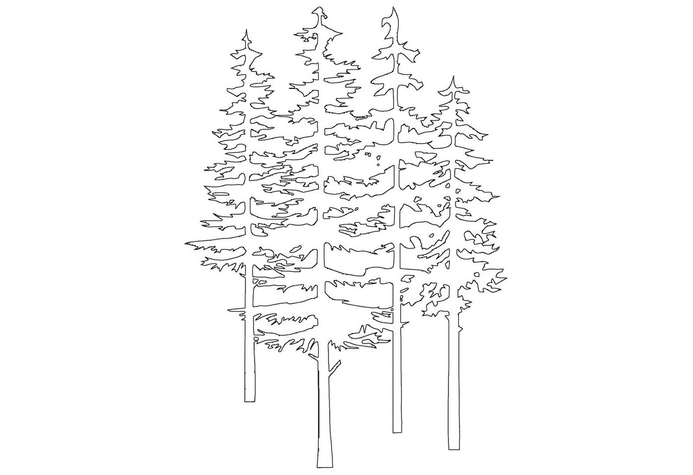 Jumpeak Wanddekoobjekt wanddekoration metall,Wald,Kiefern,Baumschmuck,wall art,AbstrakteKunst (1 X Kiefern Kunst Metall Wanddekoobjekte (inklusive Dehnschrauben), wanddekoration wohnzimmer,Metallprodukte,4 Farben,76x53cm von Jumpeak