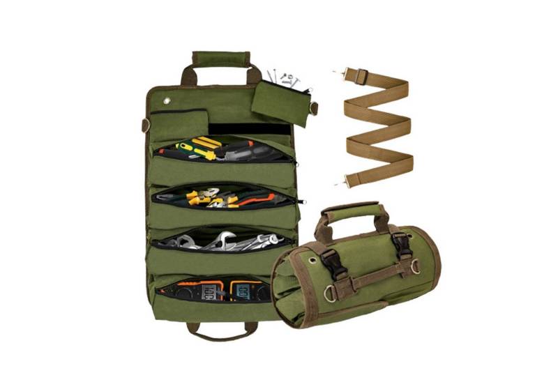 Jumpeak Werkzeugkoffer werkzeugkoffer leer,organizer handtasche,elektriker werkzeugkoffer (geeignet zum Tragen in der Hand oder über der Schulter), handtasche mit vielen fächern,2 abnehmbare Taschen,grün,48*32cm von Jumpeak