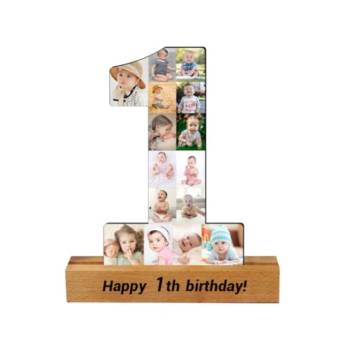 Jumping Birthstone Personalisierte 1-99 Nummer 1st Geburtstag Jubiläum Foto Collage Rahmen, Benutzerdefinierte Nummerierte Bild Collage Rahmen Geschenk Für 50Th 60Th 70Th 80Th Geburtstag von Jumping Birthstone
