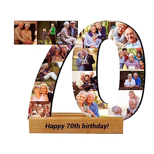 Jumping Birthstone Personalisierte 1-99 Nummer 70Th Geburtstag Jubiläum Foto Collage Rahmen, Benutzerdefinierte Nummerierte Bild Collage Rahmen Geschenk Für 50Th 60Th 70Th 80Th Geburtstag von Jumping Birthstone