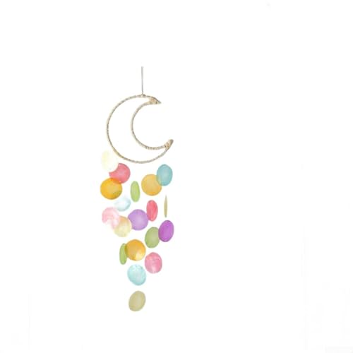 1 Packung Muschel-Windspiele für Garten, Terrasse oder Innenbereich, hängende Dekoration mit entspannenden Tönen und künstlerischem Muschel-Design (C) von Jumplushion