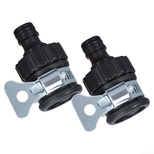 2 Stück Gartenschlauch-Schnellverbinder-Set, Kunststoff-Wasserhahn-Adapter für 13–24 mm Wasserhähne, auslaufsichere Wasserrohrverschraubung, einfach zu installierende multifunktionale Anschlüsse für von Jumplushion