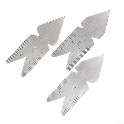 3 Stück Professionelle Gewindesteigungslehre Mittelmesswerkzeug Metall Werkstatt Winkel Grad Layout Gauge für Bearbeitung Schneidwerkzeuge Silber 3 Stück Professionelle Gewindesteigungslehre Mittelmesswerkzeug Metall Werkstatt Winkel Grad Layout Gauge für Bearbeitung Schneidwerkzeuge Silber von Jumplushion