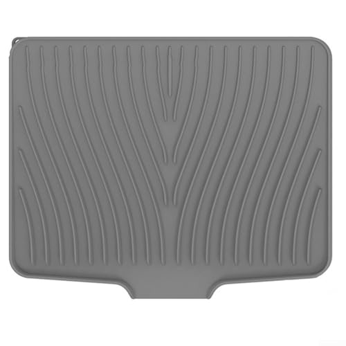 Abtropfmatte aus Silikon, große Abtropfmatte, Küchenspüle, Abtropfmatte mit offenem Ende, hitzebeständig, rutschfest, für Geschirrutensilien (40 x 33-1) von Jumplushion