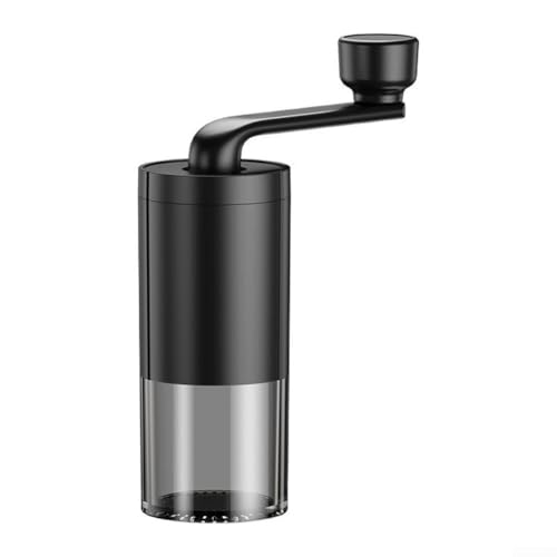 Elektrische tragbare Kaffeemühle mit einstellbaren Einstellungen für präzises Mahlen von Kaffeebohnen, perfekt für manuelle Bedienung während Reisen oder Outdoor-Aktivitäten (schwarz) von Jumplushion