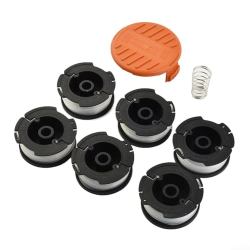 Ersatzfadenspulen für Black and Decker Freischneider Trimmer Spulen für GL280 GL230 GL340 GL425 GL430 GL530 GL540 Freischneider (6 Fadenspulen + 1 Spulenkappe + 1 Feder) von Jumplushion
