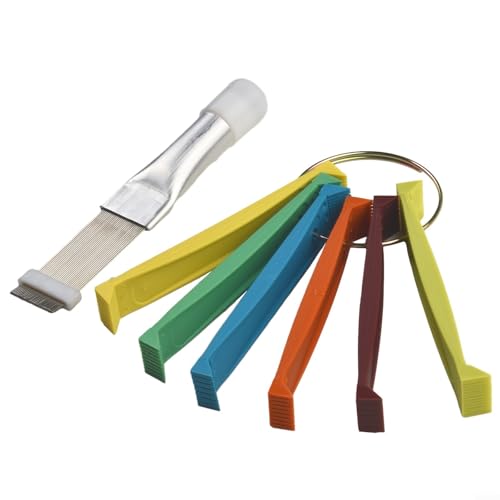 FCR6 Flossenkamm Werkzeug Set für Klimaanlage mit 6 Kunststoffglättern am Ring und Edelstahlbürste zur Reinigung und Reparatur von Verdampfer- und Kondensatorlamellen FCR6 Flossenkamm Werkzeug Set für Klimaanlage mit 6 Kunststoffglättern am Ring und Edelstahlbürste zur Reinigung und Reparatur von Verdampfer- und Kondensatorlamellen von Jumplushion
