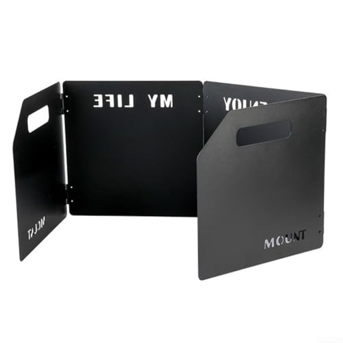 Faltbarer Campingkocher aus Stahl bietet Stabilität mit Luftstrom-Design für optimale Flammensichtbarkeit (schwarz) von Jumplushion