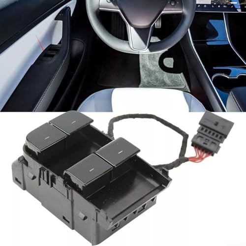 Fensterheber Schalter kompatibel mit Tesla Model 3, vorne links, für Modelljahre 2017 bis 2020, OEM-Nummern 1081037 01 F/D (mit Kabelbaum) von Jumplushion