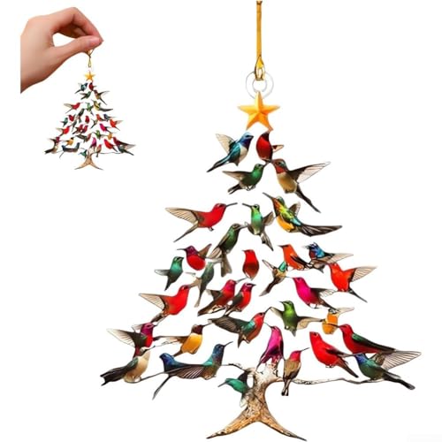 Gestapeltes Kolibri-Acrylornament für saisonale Dekoration, fügt einen lebendigen Akzent an Weihnachtsbäumen und für Vogelliebhaber-Kollektionen mit langlebigen Materialien (1) von Jumplushion