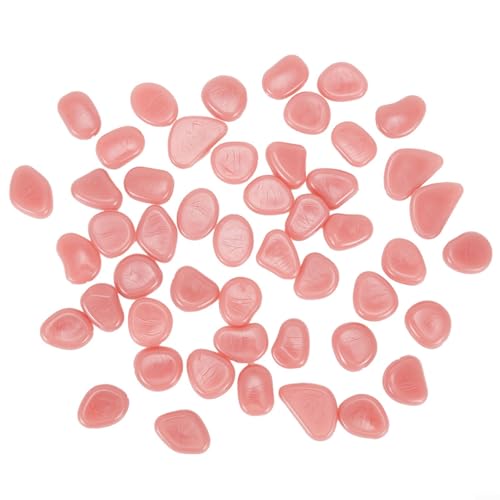 Glow Stones 50-teiliges Set für Wegbeleuchtung, Aquarium-Dekoration und Landschaftsbau im Freien (Rosa) von Jumplushion
