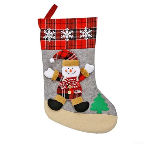 Großer Weihnachtsstrumpf aus Stoff mit Weihnachtsmann-Design, geeignet zum Aufhängen an Kamin oder Baum, mit reichlich Platz für saisonale Füllung (E-W104) von Jumplushion